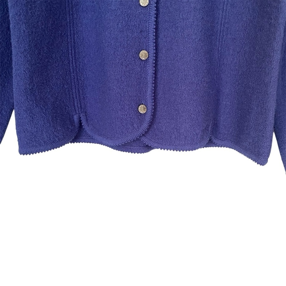 THE TOG SHOP Cardigan Vtg 100% Wool Button Up Periwinkle Blue Purple Women L - Picture 4 of 13